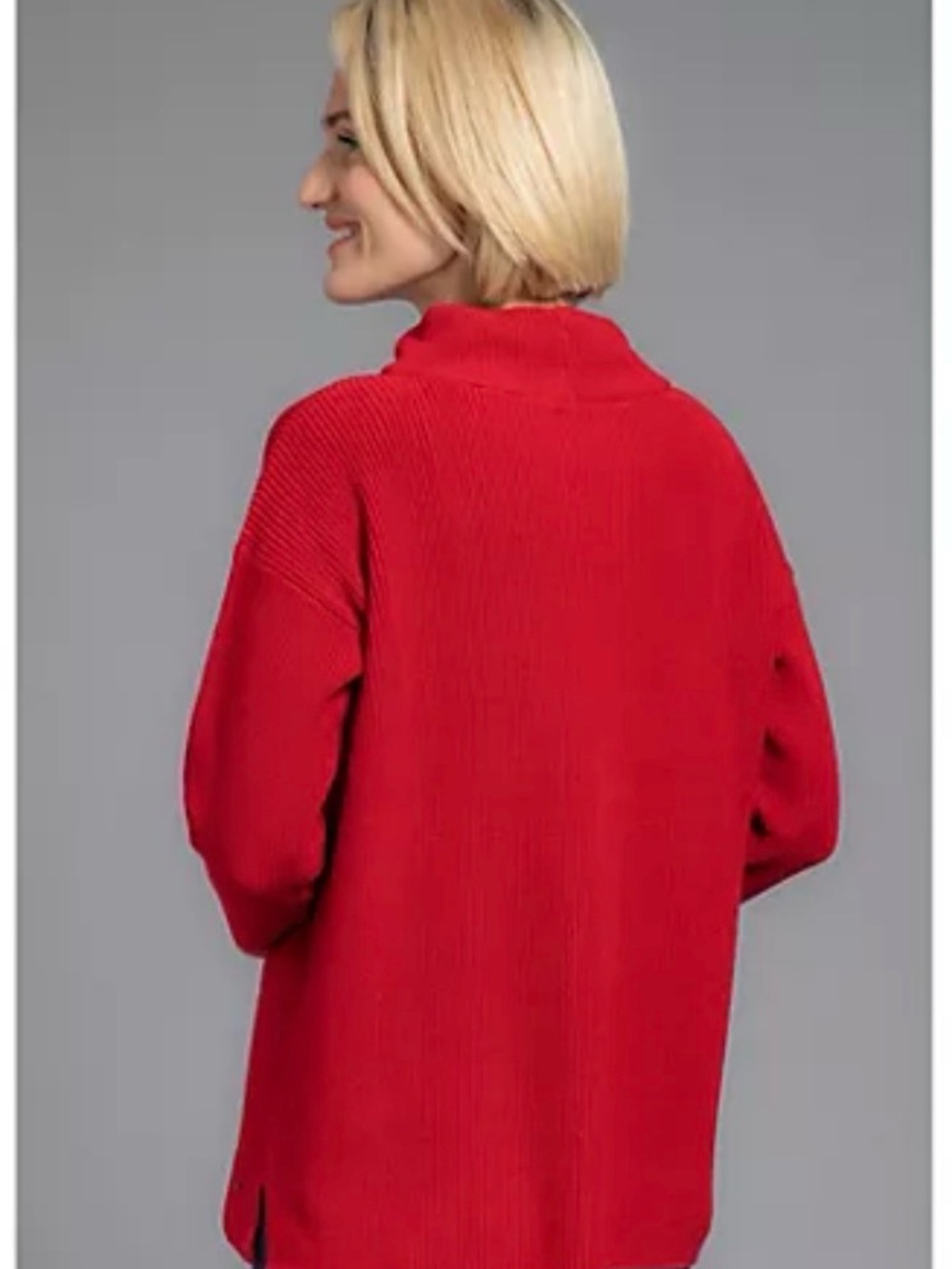 Olsen Rib-Knit Oversized Roll-Neck Sweater - Picture 2 of 3